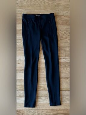 Vince Black Zipper Faux Pocket Slim Ponte Pants (0)